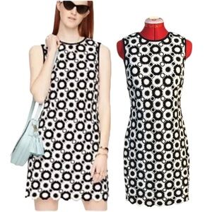 Kate Spade Guipure Black and White Lace Crochet Sheath Dress Size 2